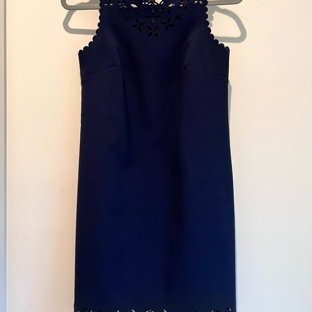 J. Crew Blue Halter Sheath Mini Dress